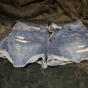Lane Bryant Distressed Blue Jean Shorts